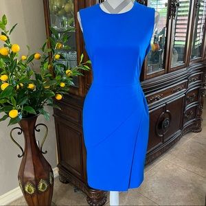 Calvin Klein | blue overlap dress | size 6